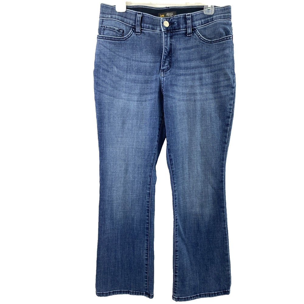 Lee Jeans Womens Size 12 Short Bootcut Mid Rise Medium Wash Denim